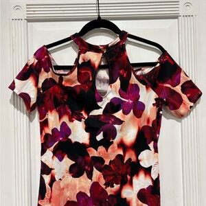 Floral Cut-Out Women's Top